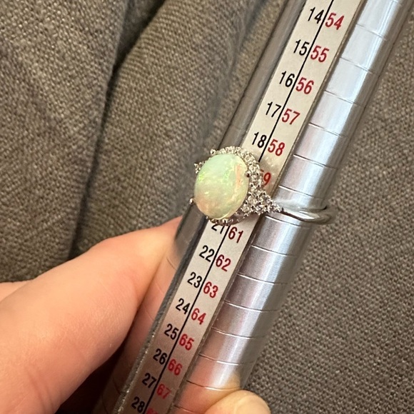 Adjustable Sterling Silver Opalite Ring - Picture 6 of 8